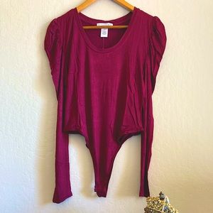 Planet Gold Ruched Sleeve Bodysuit